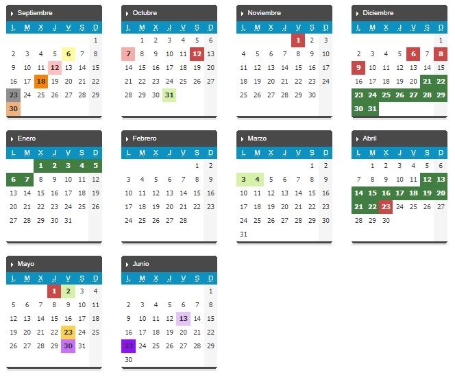 Calendario escolar  jcyl 2023.2024